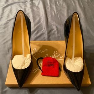 Authentic Christian Louboutin Pigalle Follies 100 Patent Black Size 7/37